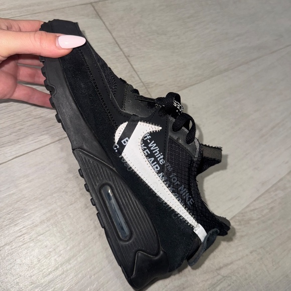 Size 7 men/8.5 women OFF-WHITE Nike air max 90 black - Picture 8 of 11